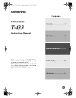 Preview for 1 page of Onkyo T-433 Instruction Manual