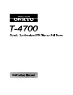 Предварительный просмотр 1 страницы Onkyo T-4700 Instruction Manual