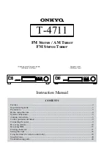 Предварительный просмотр 1 страницы Onkyo T-4711 Instruction Manual