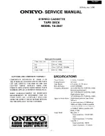 Предварительный просмотр 1 страницы Onkyo TA-2047 Service Manual