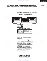 Onkyo TA-RW255 - Dual Cassette Deck Service Manual предпросмотр