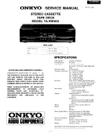 Preview for 2 page of Onkyo TA-RW404 Service Manual