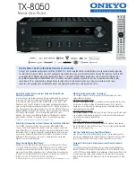 Предварительный просмотр 1 страницы Onkyo TX-8050 Specifications