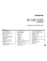 Preview for 1 page of Onkyo TX-NR1030 Advanced Manual