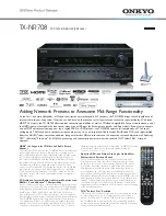 Предварительный просмотр 1 страницы Onkyo TX-NR708 Brochure & Specs