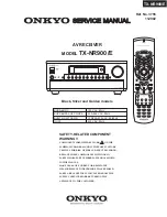 Предварительный просмотр 1 страницы Onkyo TX-NR900E Service Manual