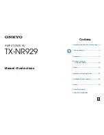 Onkyo TX-NR929 (French) Manuel D'Instructions preview