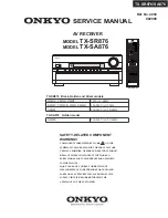 Onkyo TX-SA876 Service Manual preview
