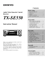 Preview for 1 page of Onkyo TX-SE550 Instruction Manual