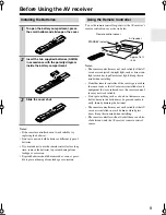 Предварительный просмотр 9 страницы Onkyo TX-SR304 Instruction Manual