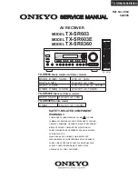 Preview for 1 page of Onkyo TX-SR603 Service Manual