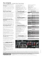 Preview for 2 page of Onkyo TX-SR608 User Manual