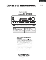 Preview for 1 page of Onkyo TX-SR701E Service Manual