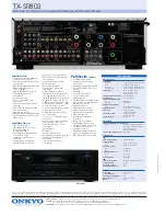 Предварительный просмотр 2 страницы Onkyo TX - SR803gn Specifications