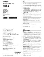 Предварительный просмотр 1 страницы Onkyo UBT-1 Instruction Manual