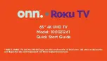 Onn Roku TV 100021261 Quick Start Manual preview