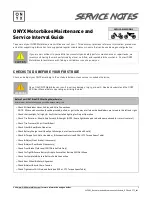 Onyx RCR Maintenance And Service Interval Manual preview