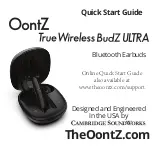 Oontz True Wireless BudZ ULTRA Quick Start Manual preview