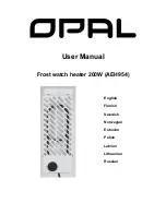 Preview for 1 page of Opal AEH954 User Manual