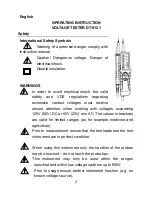 Предварительный просмотр 2 страницы Opal DT-9121 Operating Instructions Manual