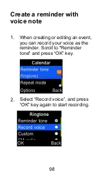 Preview for 98 page of Opel mobile BigButton M Operator'S Manual