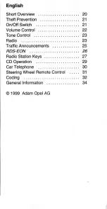 Preview for 3 page of Opel CDR 500 Instruction Manual