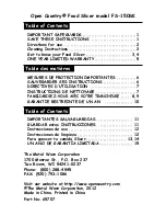 Preview for 2 page of Open Country FS-150SK Care/Use Manual