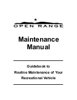 Preview for 1 page of Open Range Recreational Vehicle Maintenance Manual