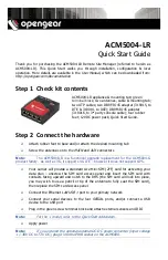 Предварительный просмотр 1 страницы Opengear ACM5004-LR Quick Start Manual