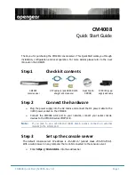 Opengear cm4008 Quick Start Manual preview