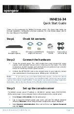 Preview for 1 page of Opengear IM4216-34 Quick Start Manual