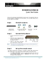 Preview for 1 page of Opengear KCS6104 Quick Start Manual