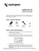 Preview for 1 page of Opengear sd4001 Quick Start Manual