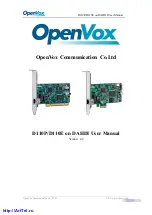 Preview for 1 page of OpenVox DAHDI D110E User Manual