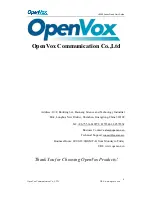 Предварительный просмотр 2 страницы OpenVox UC300 Series Quick Start Manual