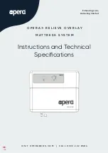 Opera RELIEVE Overlay Mattress System Instruction Manual And Specifications preview