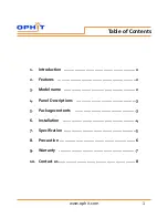 Предварительный просмотр 2 страницы Ophit DQSL User Manual