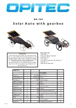 Opitec Solar Auto with gearbox Instructions предпросмотр