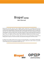 Opop Biopel MINI Installation And Operation Instructions Manual preview