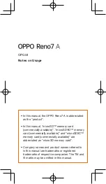 Preview for 1 page of Oppo OPG04 Notes On Usage