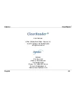 Предварительный просмотр 21 страницы Optelec ClearReader+ User Manual