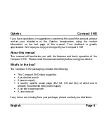 Preview for 8 page of Optelec comapct 5 HD User Manual