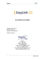 Preview for 1 page of Optelec EasyLink12 Quick Reference Manual