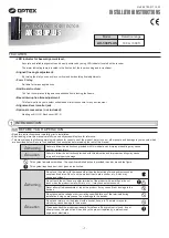 Preview for 1 page of Optex AX-330PLUS Installation Instructions Manual