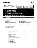 Optex AX-350DH BT Installation Instructions Manual preview