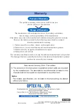 Preview for 71 page of Optex CVS2 Instruction Manual