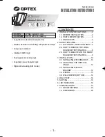 Optex HX-80N Installation Instructions Manual preview