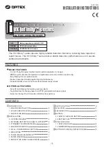 Preview for 1 page of Optex Infinity VXI-R Installation Instructions Manual