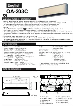 Optex OA-203C Operation Manual preview