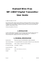 Preview for 1 page of Optex Redwall Wire-Free WF-100DT User Manual